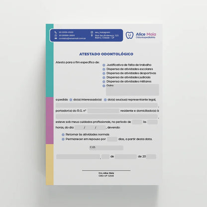 Atestado Odontológico | Modelo 002