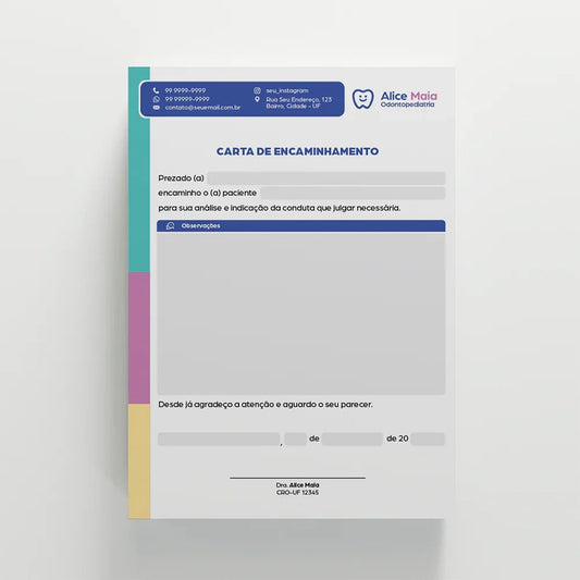 Carta de Encaminhamento Odontológico | Modelo 002
