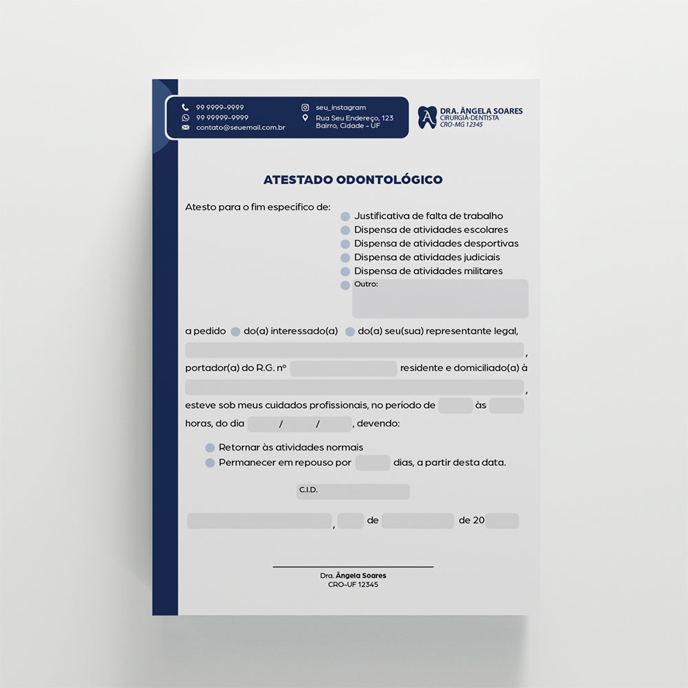 Atestado Odontológico | Modelo 003