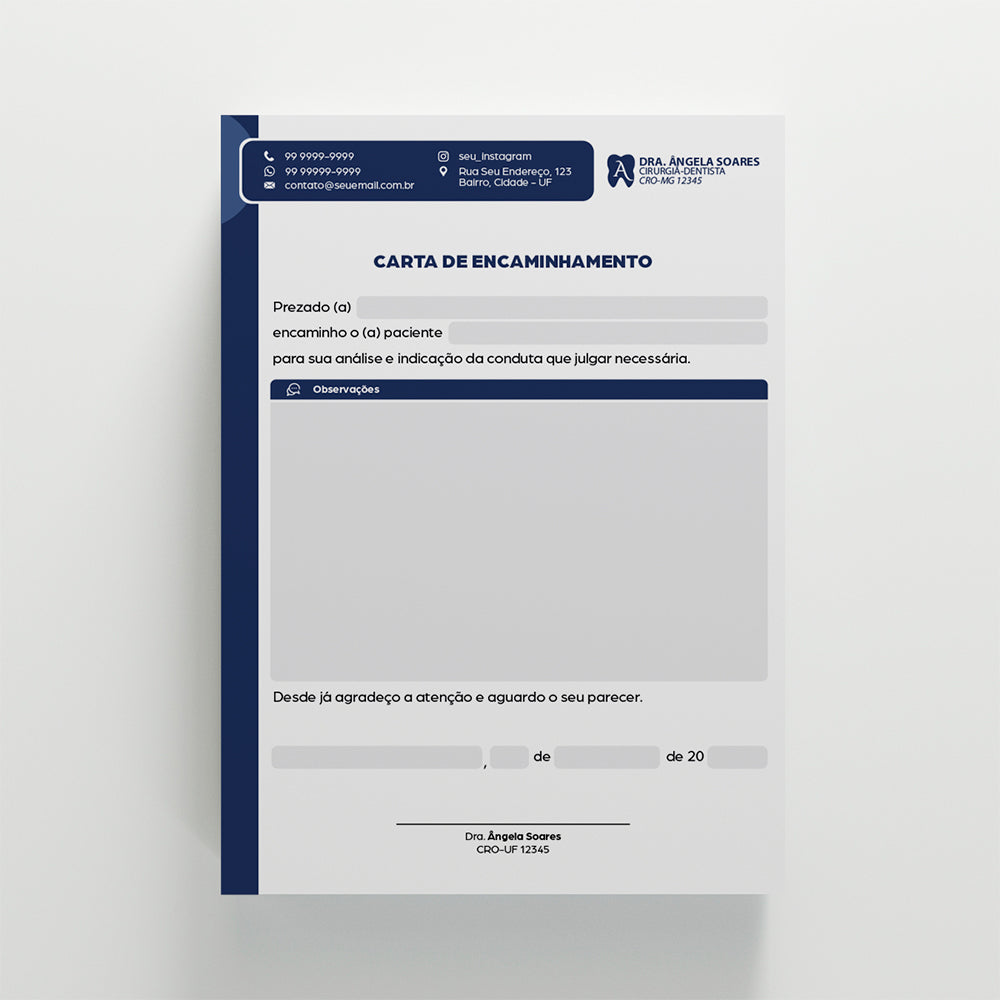 Carta de Encaminhamento Odontológico | Modelo 003