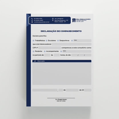 Declaração de Comparecimento | Modelo 003