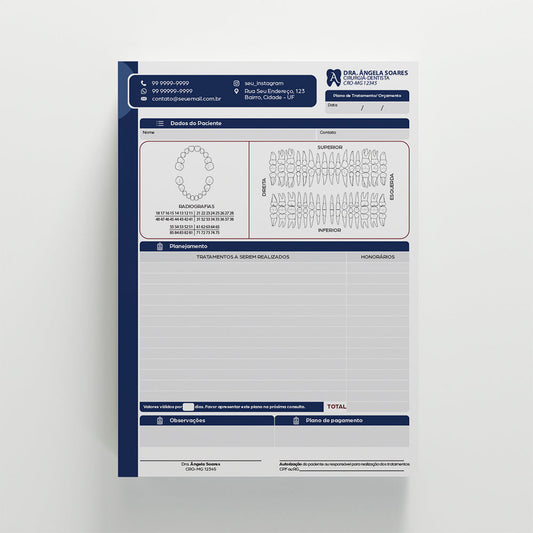 Plano de Tratamento e Orçamento | Modelo 003