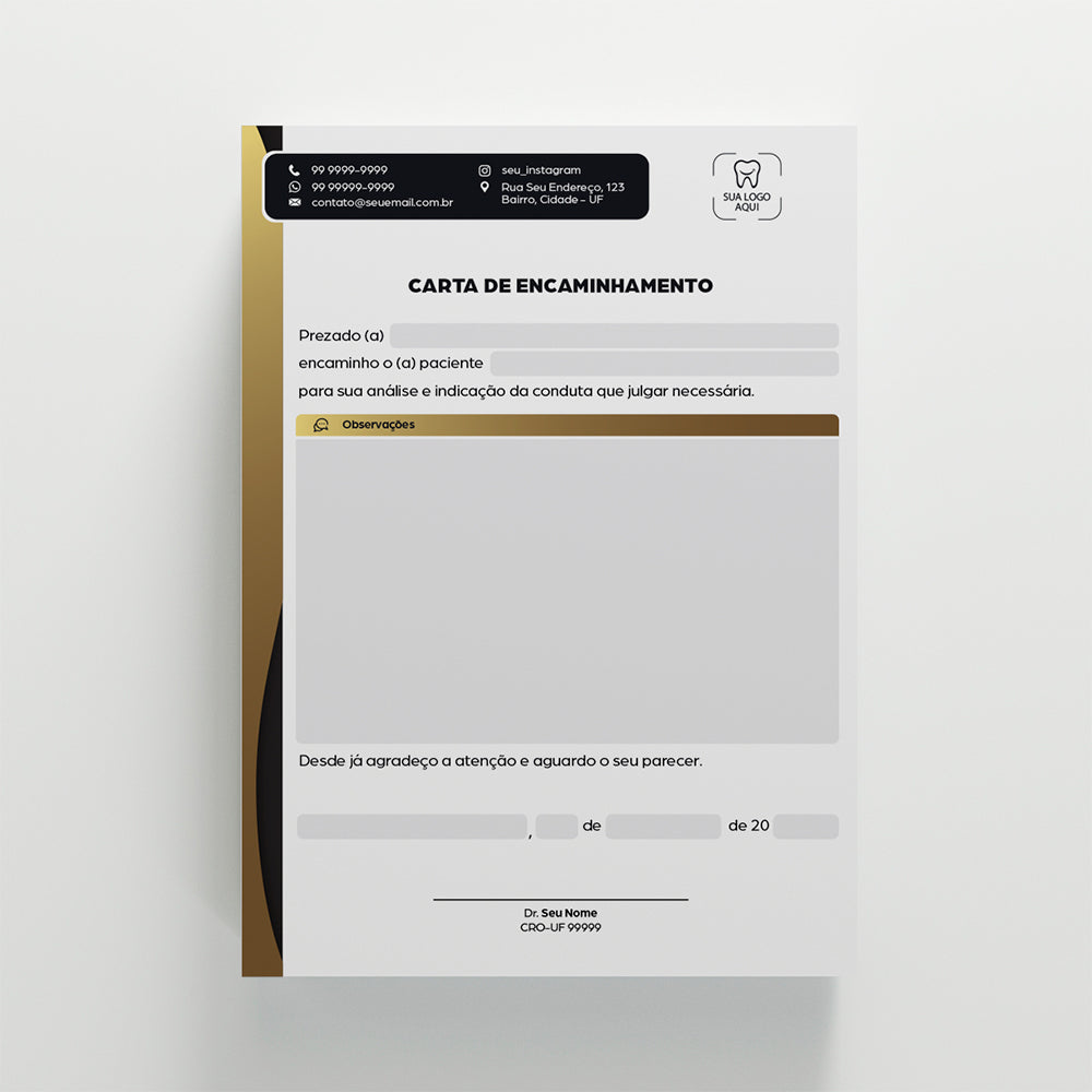 Carta de Encaminhamento Odontológico | Modelo 004