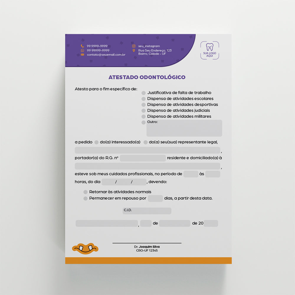 Atestado Odontológico | Modelo 005