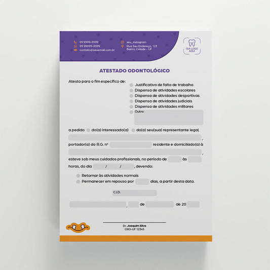 Atestado Odontológico | Modelo 005