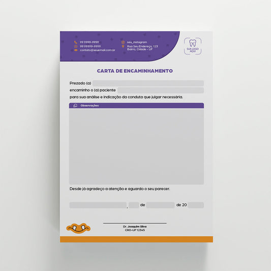 Carta de Encaminhamento Odontológico | Modelo 005