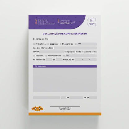 Declaração de Comparecimento | Modelo 005