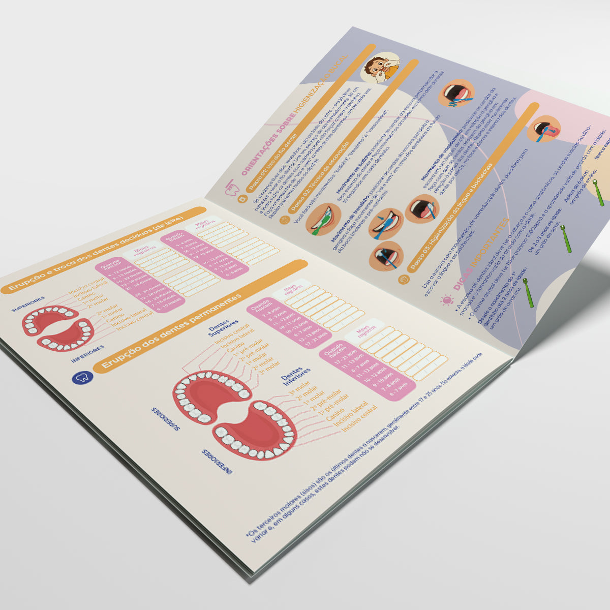 Carteira de Acompanhamento Odontopediátrico 8 Páginas | Modelo 007