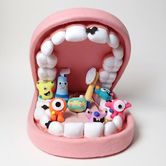 Boca Lúdica de Feltro – Ensino da Higiene Bucal de Forma Divertida