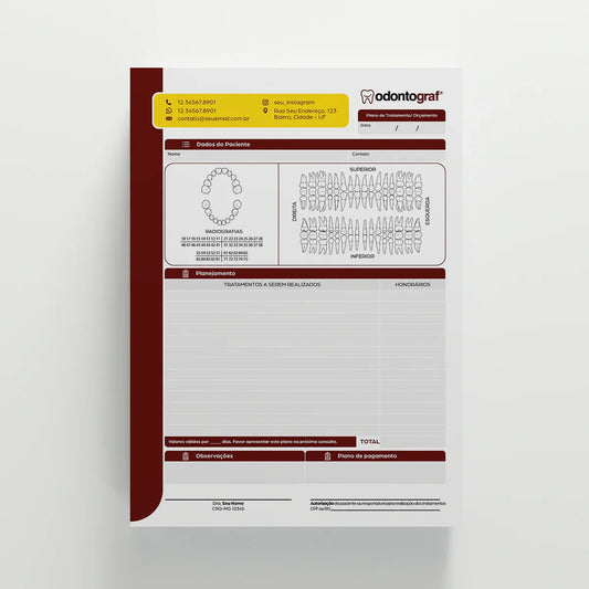 Plano de Tratamento e Orçamento | Modelo 001