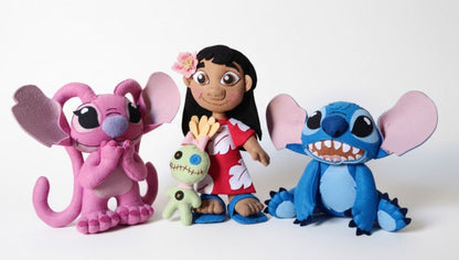 Kit Lilo, Stich, Angel e Xepa em Feltro